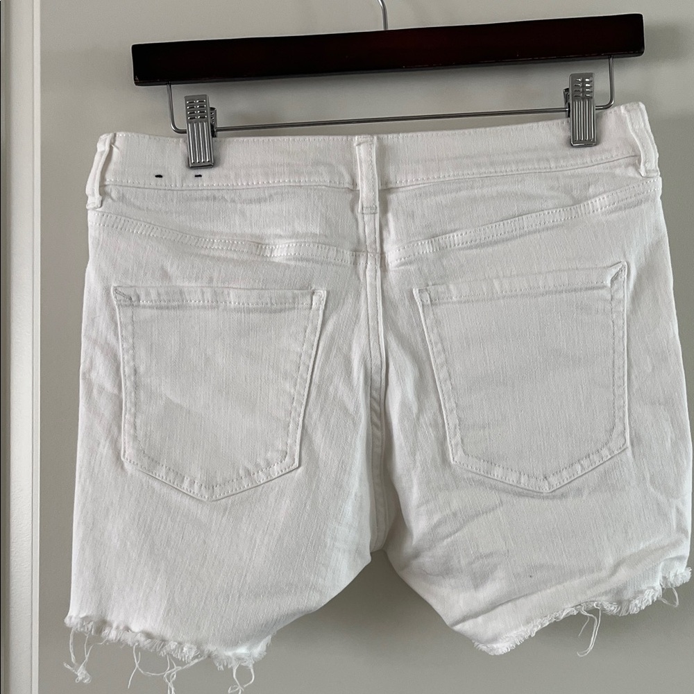 Express White Frayed Hem Jean Shorts - Picture 2 of 3